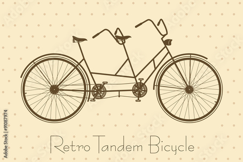 Tandem Bicycle Vintage Card