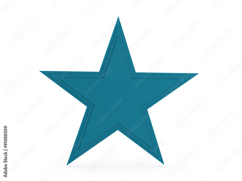 Obraz premium Star rendered isolated on white background