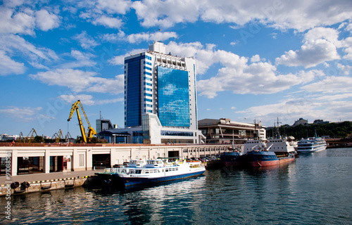 Seaport and Hotel in Odessa, Ukraine