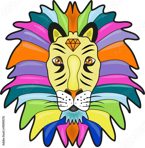 vector illustration of a colorful elephant's head