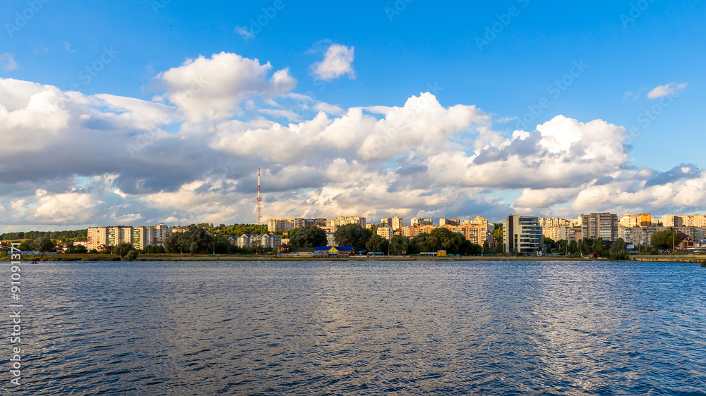 View of city Khmelnitsky from Southern Bug river, Ukraine View of city Khmelnitsky from Southern Bug river, Ukraine