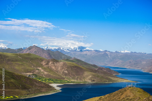 Tibet lake & mountain 羊湖雪山