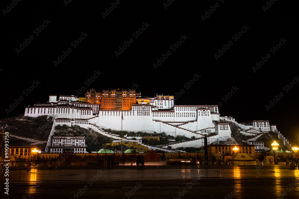 The Potala Palace night view 布达拉宫夜景