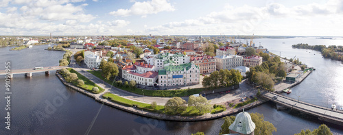 View of the Old City from the observation deck of the Vyborg Castle