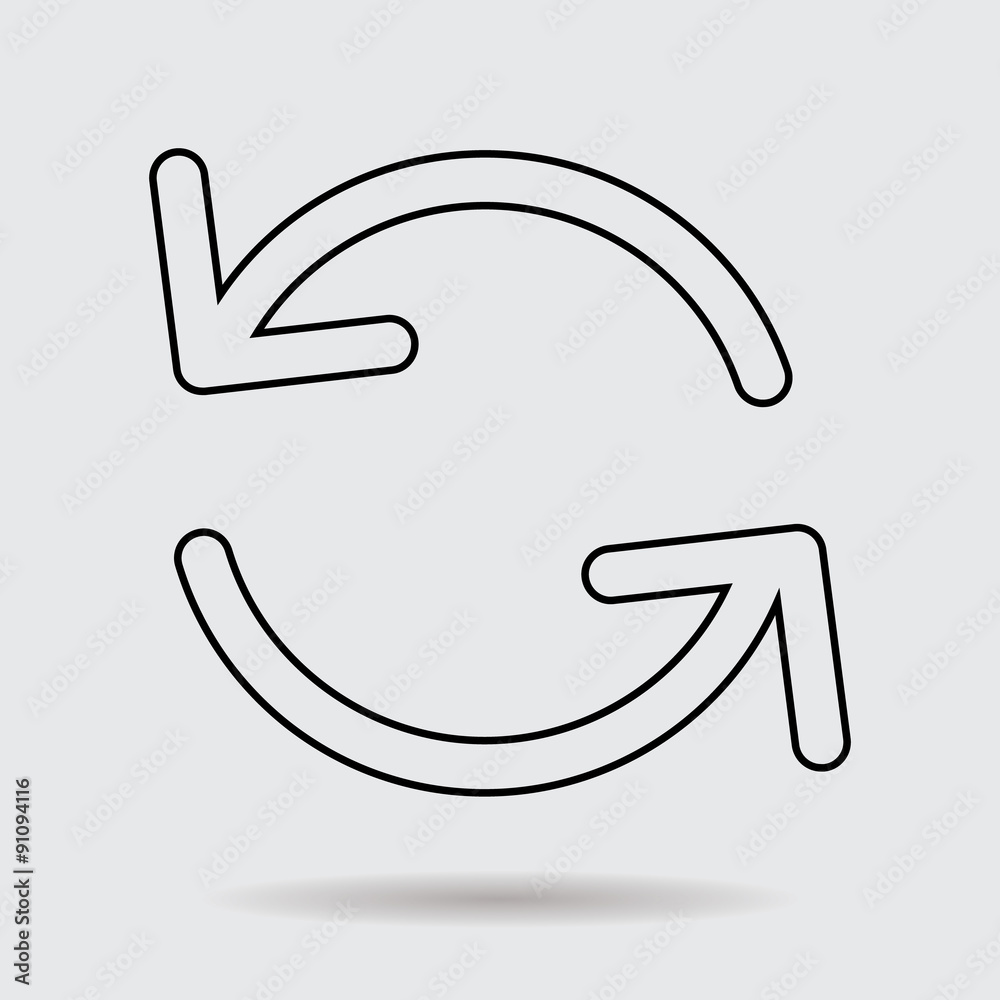 Fototapeta premium Flat line arrow icon for web and user interface design