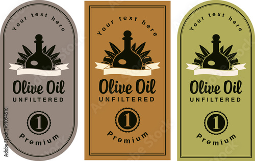 set of labels for olive oils