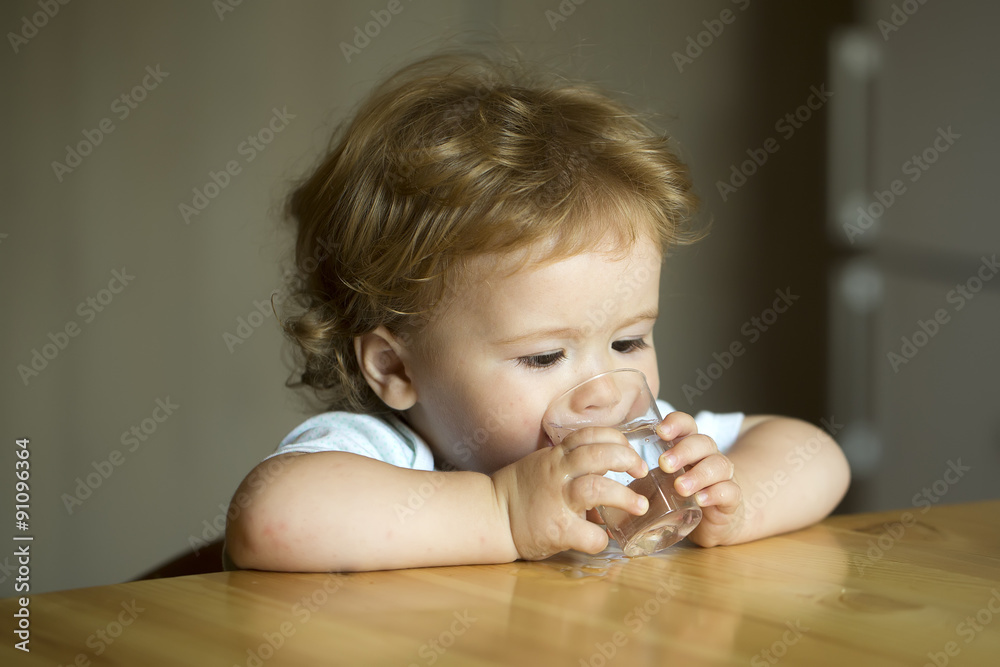 Little cute child boy drink water Little cute child boy drink water