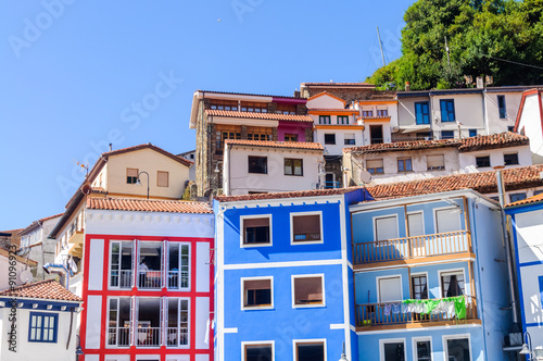 houses on a hillside, Cudillero, Asturias, Spain