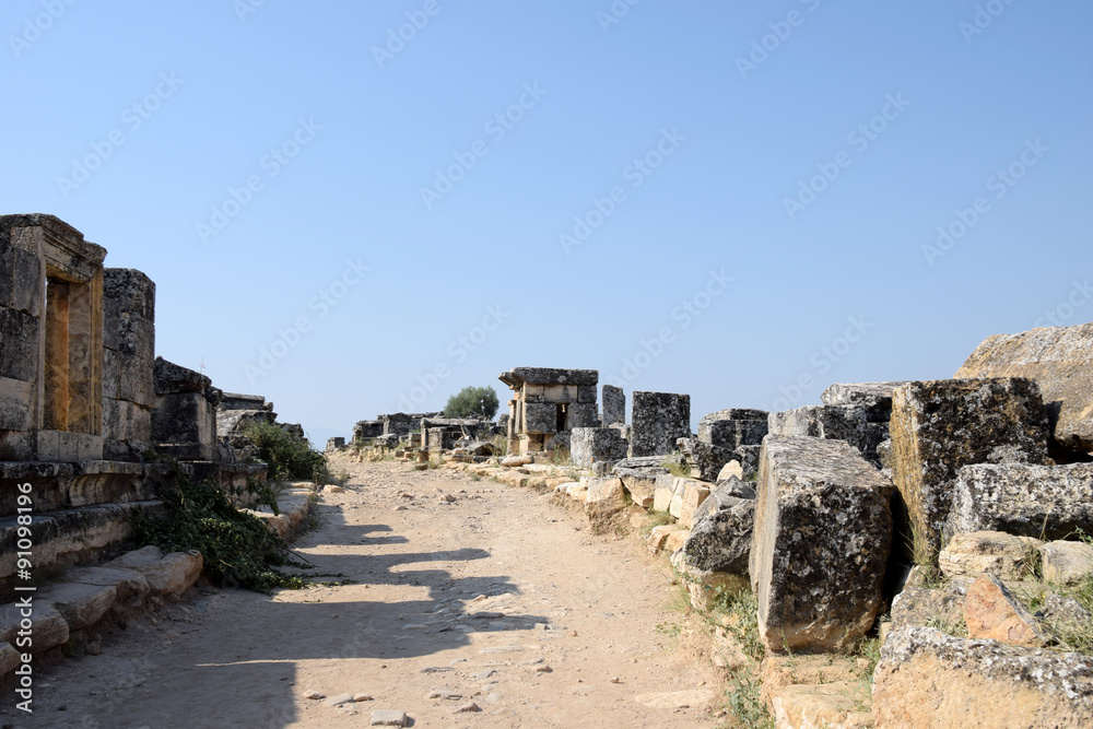 Ancient tombs in the necropolis, Hierapolis, Turkey