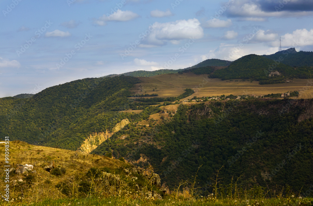 Mountains close to Taskim canyon in Armenia. Mountains near ropeway 