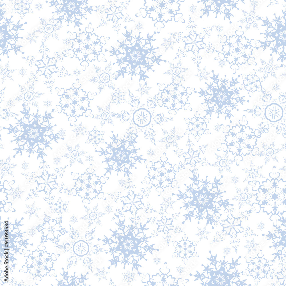 Festive luxury seamless pattern with snowflakes