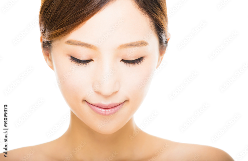 beautiful young smiling woman with clean face beautiful young smiling woman with clean face