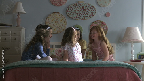 girls having a slumber party