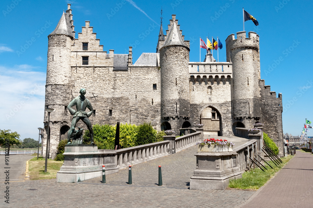 Fototapeta premium Stone Castle in Antwerp, Belgium