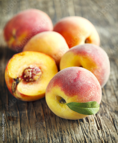 Fresh organic peaches