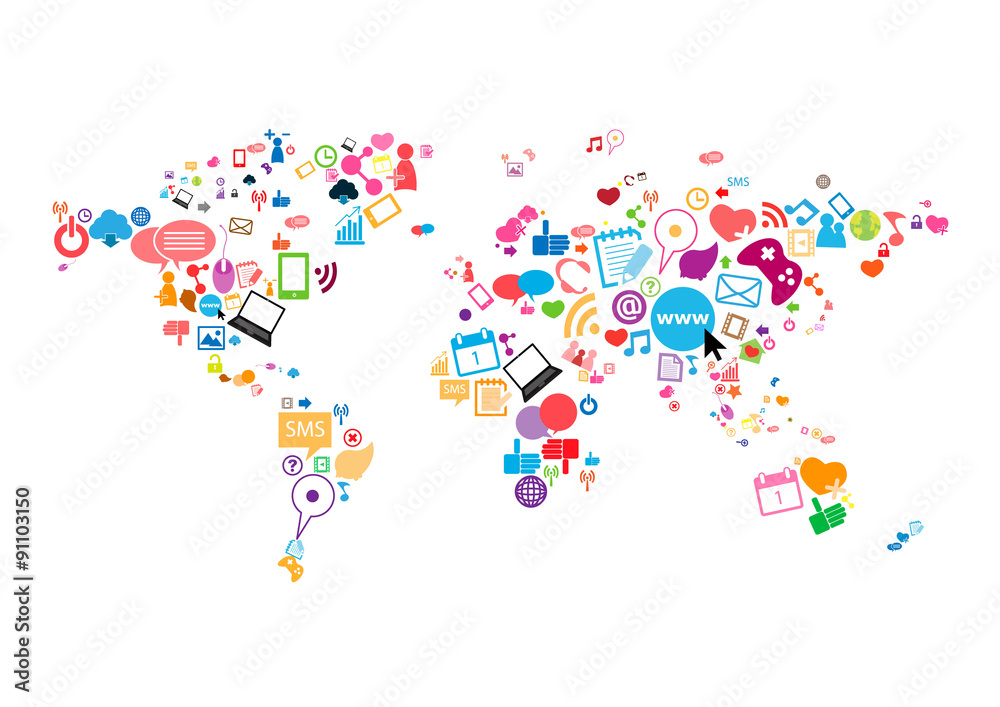 Social network map background infographics Social network map background infographics