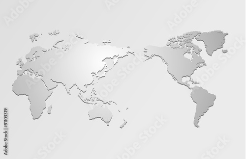 World map and compass of vector, vector illustration
