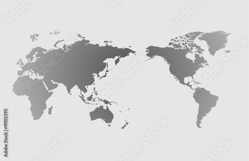 World map and compass of vector, vector illustration