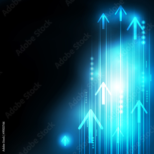 Abstract Blue Arrows technology communicate background, vector i
