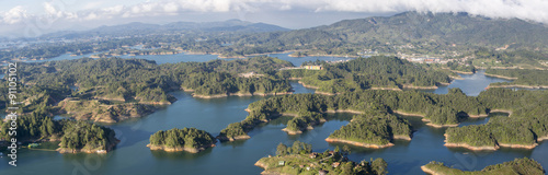 Lakes and islands at Guatape in Antioquia  Colombia