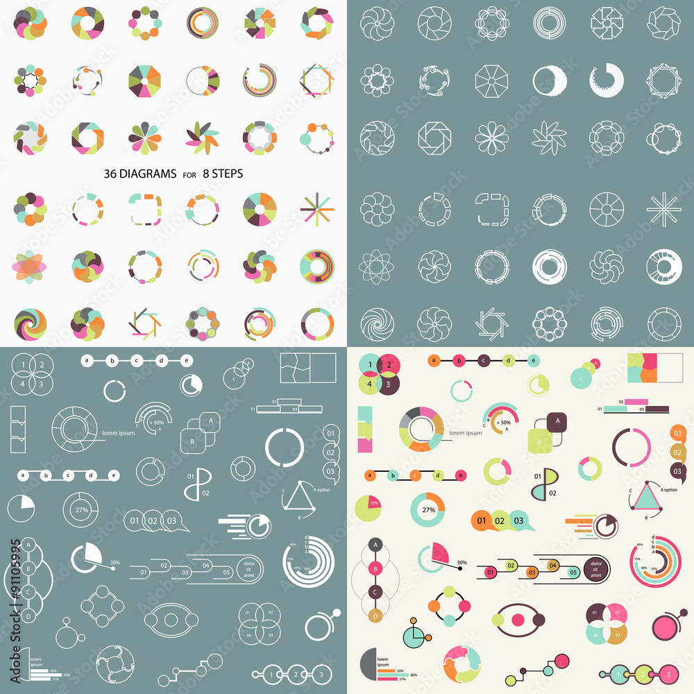 Big set of different charts and icons for infographics 2 Big set of different charts and icons for infographics 2
