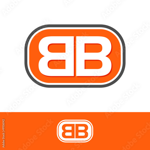 Modern BB Initials Letter Logo in Bold Orange Rounded Frame - Minimalist Monogram Design for Branding or Business Identity