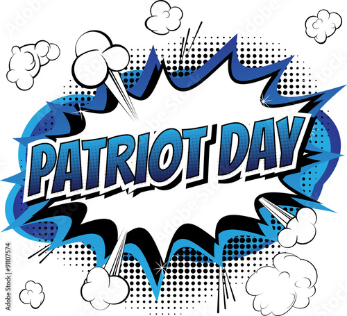 Fototapeta Patriot day - Comic book style greeting card on white background.