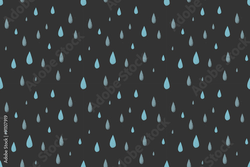 Rain vector seamless pattern. Gray