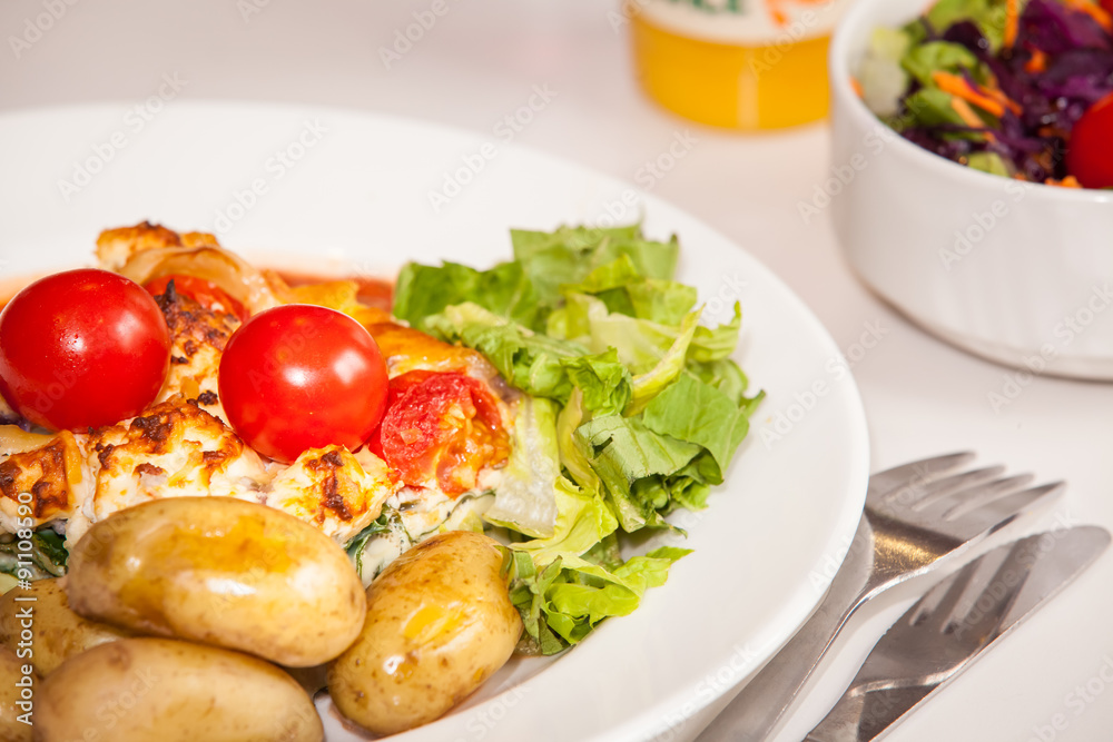 Feta and spinach quiche