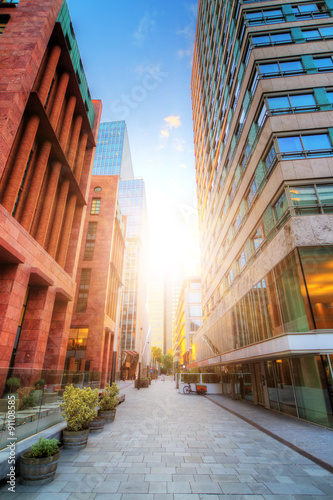 Photography Beautiful wide angle sunrise of the office buildings in Amsterdam South, The Net