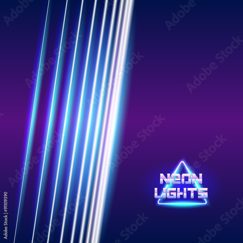 Bright neon lines background