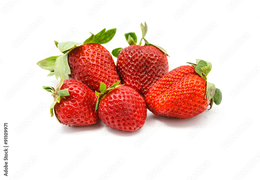 Red juicy wet strawberries closeup Red juicy wet strawberries closeup