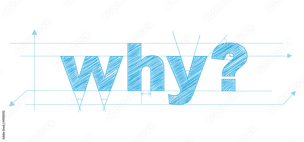 "WHY?" Vector Overlapping Letters Icon - obrazy, fototapety, plakaty 