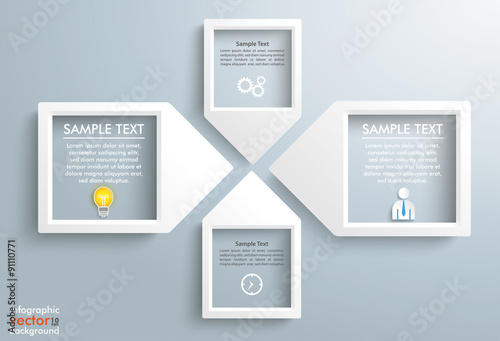 Paper Arrow Frames Solution Businessman Infographic