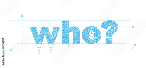 "WHO?" Vector Overlapping Letters Icon