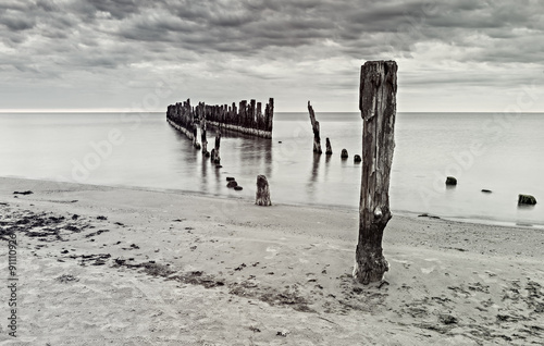 Remains of old pier, Baltic Sea