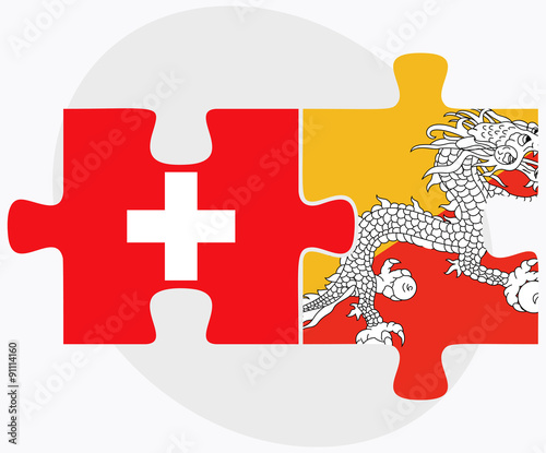 Switzerland and Bhutan Flags