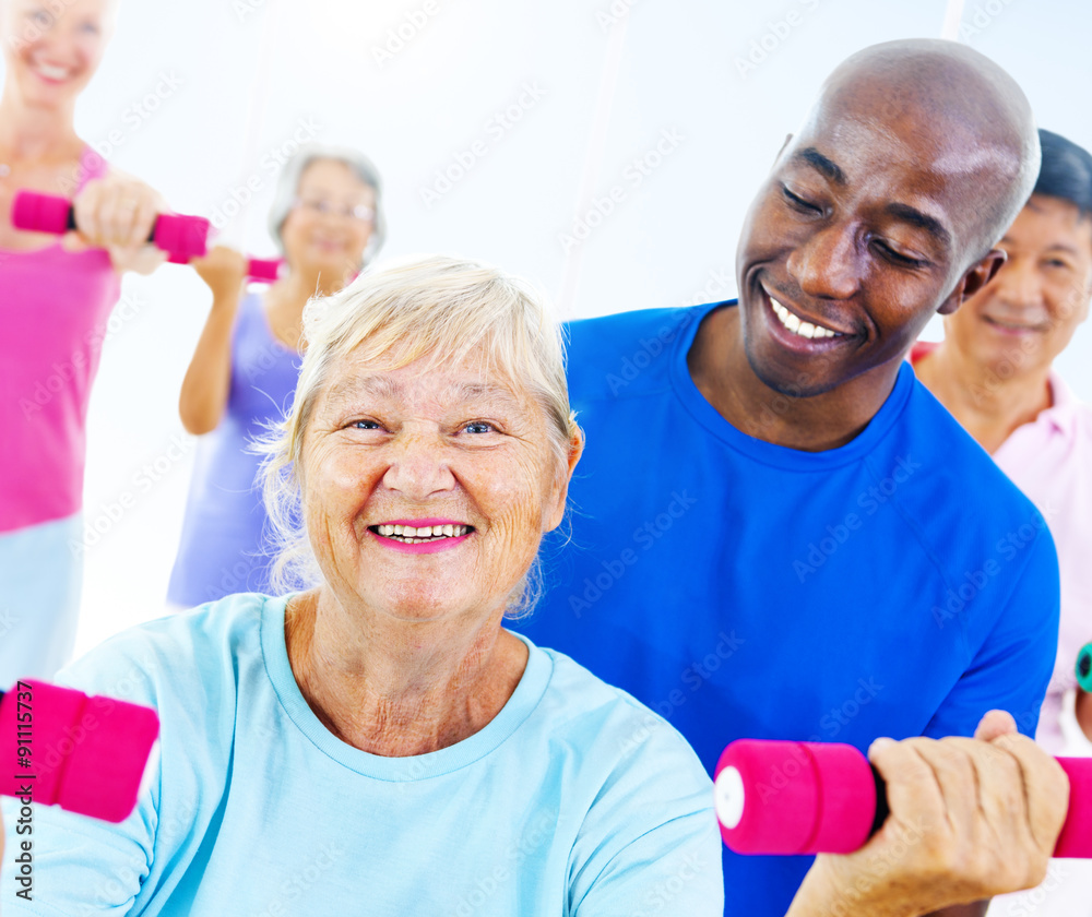 Group of People Exercising Fitness Wellbeing Concept Group of People Exercising Fitness Wellbeing Concept