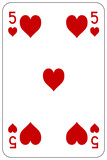Poker playing card 5 heart
