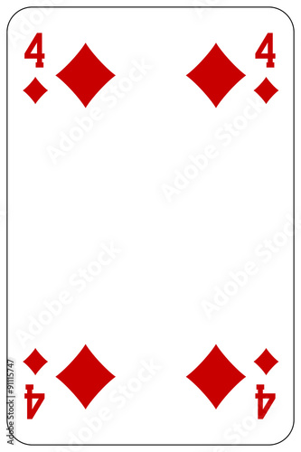 Poker playing card 4 diamond