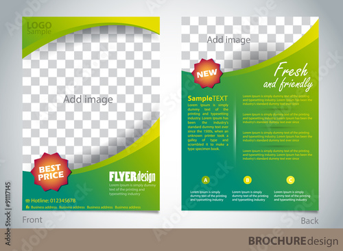 Brochure design template. Proportionally for A4 size