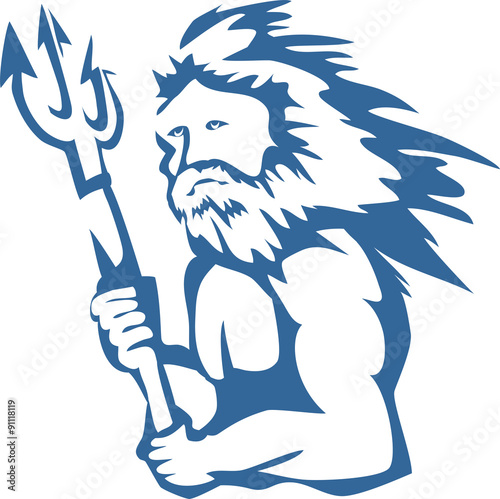 poseidon - stylized illustration