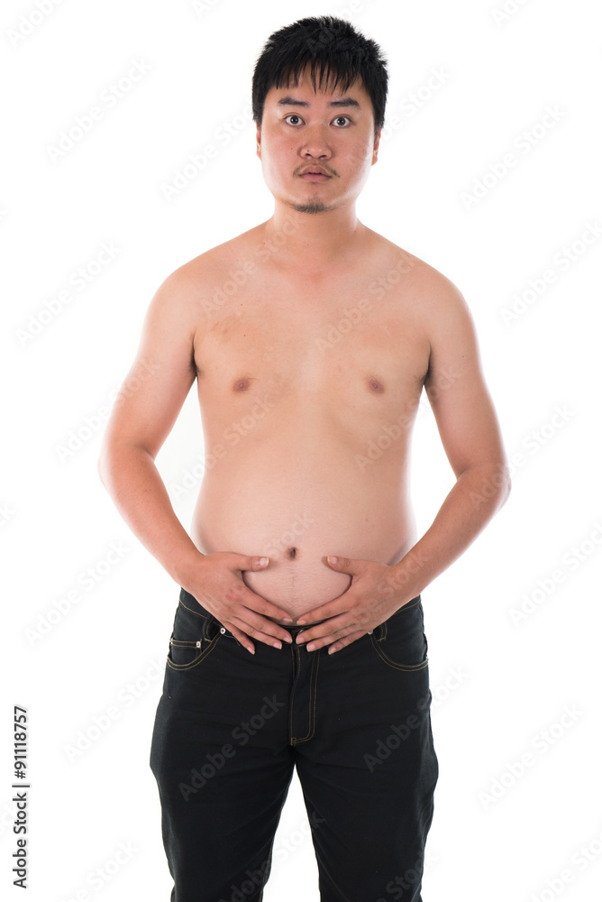 obese chinese with belly