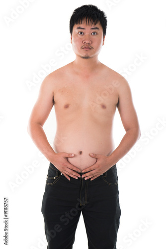 Cuadro en lienzo obese chinese with belly