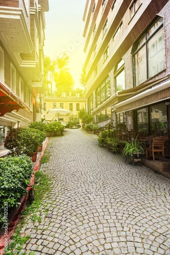 Obraz Aleja na starym Istanbul mieście, retro rocznika instagram stylu filtr