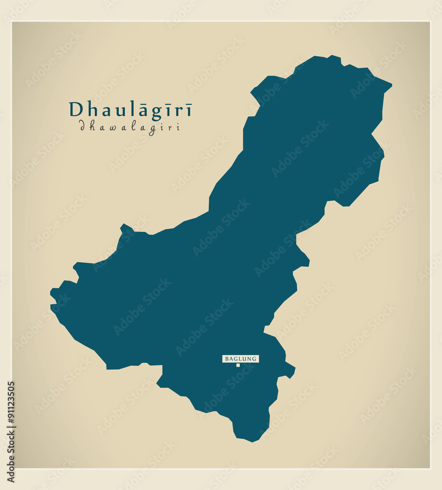 Modern Map - Dhawalagiri NP