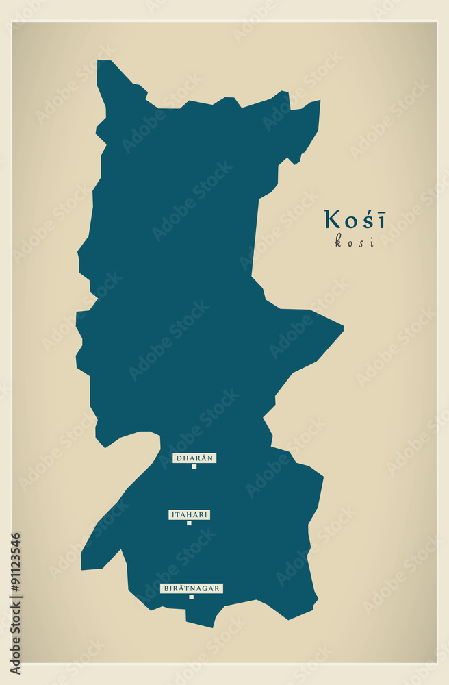 Modern Map - Kosi NP