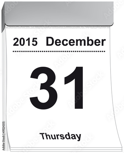 tear off calendar December 31, 2015