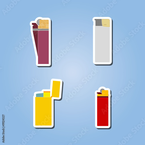 color icon set with lighter for your design