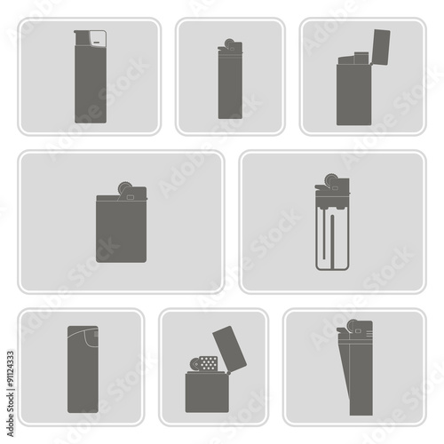 monochrome icon set with lighter for your design